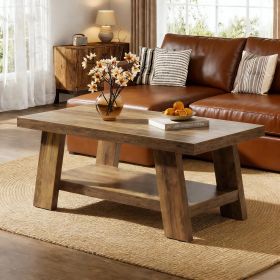 Coffee Table, Farmhouse 2-tier Center Table with Storage Coffee Table, Farmhouse 2-tier Center Table with Storage